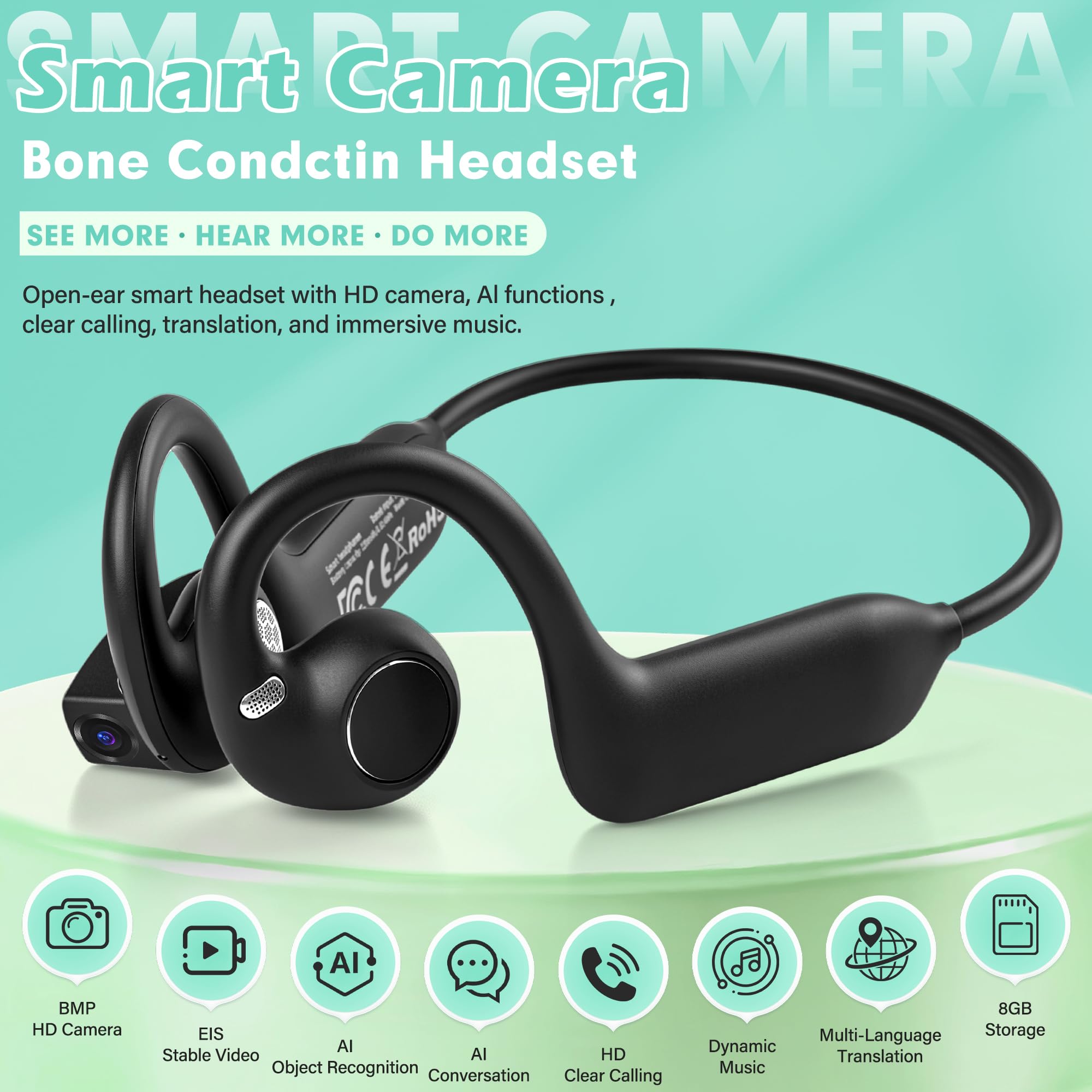 Bone Conduction Running Headphones - E12 Ear Hook Bone Conduction Headphones