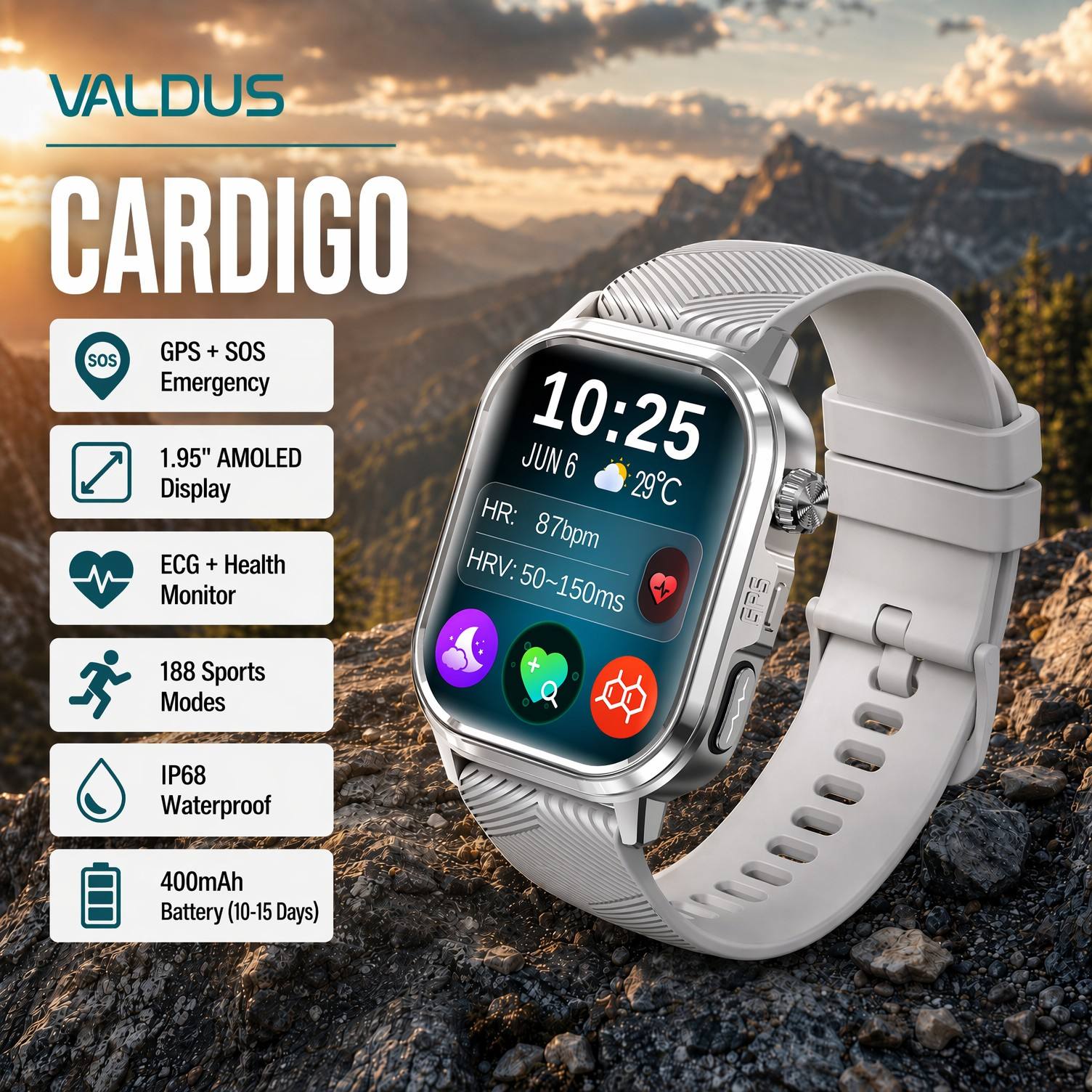 VALDUS CARDIGO Men Women ECG H - Smartwatches recension och pris